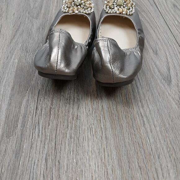 NWOT Adrienne Vittadini gold metallic ballet flats with rhinestones sz 6 - Picture 2 of 5
